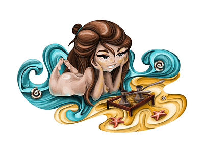 Sea Dreams affinity designer cartoon art character drawing flat girl illustration sea