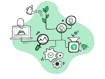 Illustration for Yieldr ecosystem hero image. airlines apple pencil aviation ecosystem handrawn hero image illustration ipad pro tot bag work in progress yieldr