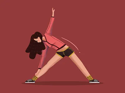 Stretching artworks digital painting ellychandra illustration illustrator