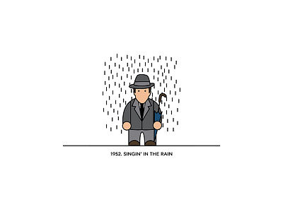 1952 - Singin In The Rain character cinema design figure film flat illustration minimal movies vector