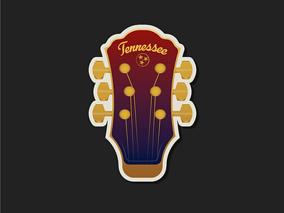 50 States | Tennessee badge branding flat guitar icon illustration logo memphis music nashville tennessee vector