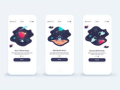 WeBeat App OnBoarding adobe illustration daily ui design sketch ui interface