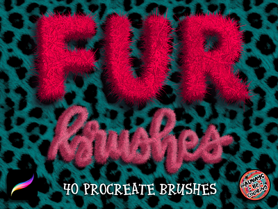 Procreate Fur Brush Set alwaysbecoloring design fur graphic design illustration procreate typography