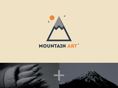 Mountain Art Logo ⛰️+✏️ art bird logo branding creative design dribbble icon illustration logo manish christian minimal minimal branding minimal logo mountain pencil icon sun logo typography vector