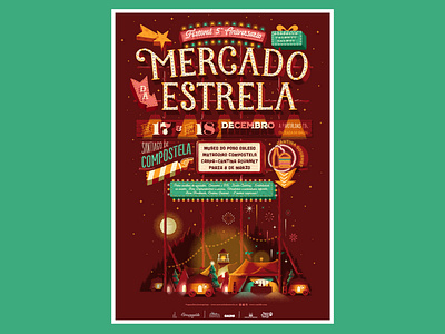Mercado da Estrela 2016 christmas illustration lettering market poster sign type