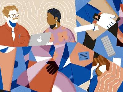 Empowering Conversations illustration lifestyle office teamwork women day