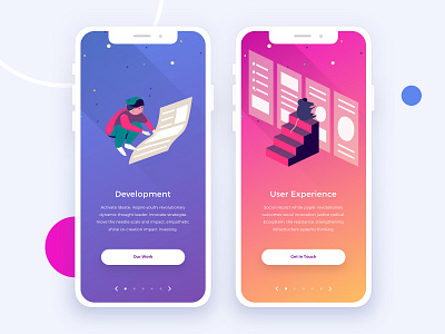 Onboarding Concept Exploration Part 2 app bright characters colorful design gradient illustration landing mobile navigation onboarding tech ui user interface ux vector visual design