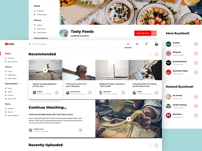 YouTube Re-design (Concept) app clean concept conceptapp design media minimal typography ui ux videos visual design youtube youtube banner youtube channel