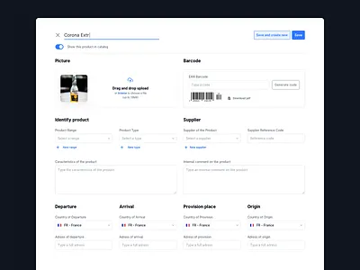 Create Product Form design form pro create product ui ux