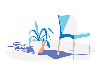 Life in the shade blue chair chair design life plant shadow