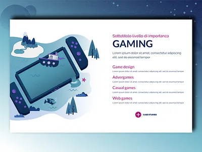 Our Services: Gaming blue boat design developer fish game game design game dev gaming illustration mobile nintendo switch tablet game typography ui ux vector website