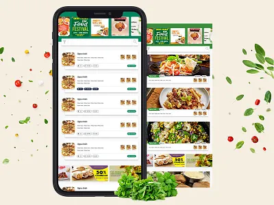 Food List Page food food app green list oder ui