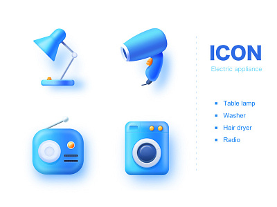 Icons electric icon illustrator radio sketch table lamp washer