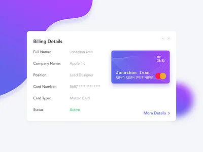 Daily UI 035 - UI Design for Credit Card Details app design card design clean credit card daily ui minimal rikon rahman ui design web app web design website
