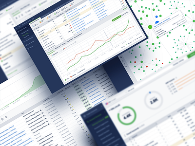 Desktop Application for SEO app chart design interface pie seo table ui