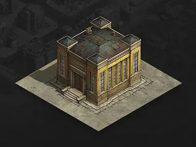 Bank architecture art building concept concept art design game game art game artist game asset illustration isometric isometric art isometric illustration war
