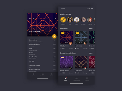 Mixtape app app design iphone x app mixing mixtape mobile app music app player player ui playlist ui ux