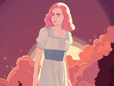 the golden hour art cartoon character character design concept art design drawing fashion fashion illustration flat vector floral flowers girl illustration poster texture vector wedding wedding dress women