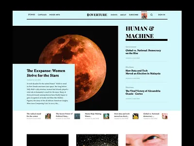 Overture app blog clean design editorial hellohelo humanitarian interface minimal news newspaper overture photography printing type typography ui ux web website