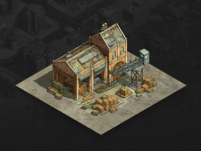 Trade Post architecture art building concept concept art design game game art game artist game asset illustration isometric isometric art isometric illustration war