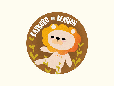 Baskoro the Bearion design illustration vector