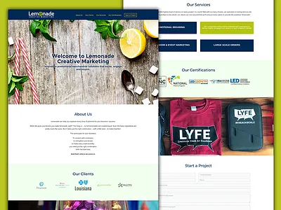 Lemonade Creative Website baton rouge blue design dezinsinteractive louisiana web web design website website design