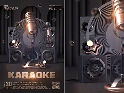 Karaoke Night Flyer bash club event flyer invitation karaoke karaoke night karaoke poster live luxury microphone music nightclub open mic party sing singer stage star template