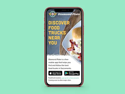 Diamond Plate - Mobile Concept diamond plate food food truck food truck app mobile mobile app mobile app design responsive ui user interface user interface design visual design