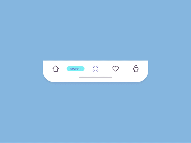 Menu UI animation app design flat mobile ui ux vector