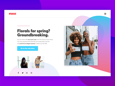 Fashion header "On fleek" adobe xd clean design hero interface modern photoshop ui user interface web web design webdesign website xd xddailychallenge