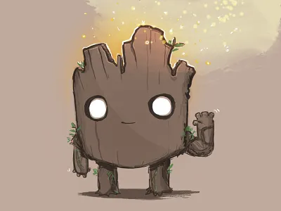 I Am Groot alien cartoon comics groot guardians of the galaxy illustration marvel root tree