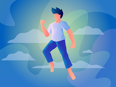 simple and powerful character design gradient hero illustration man power powerful strong super vector