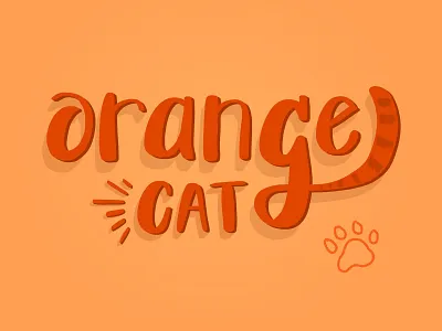 Orange Cat Lettering cat digital lettering hand lettering lettering orange paw stripes typography