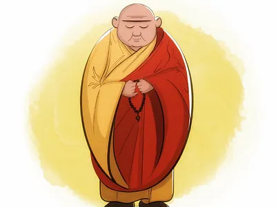 Peace. character design illustration monk peace sketchbook