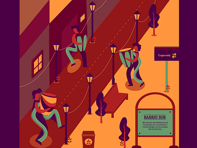 Barrio Sur illustration barrio sur candombe illustraiton montevideo neighborhood uruguay