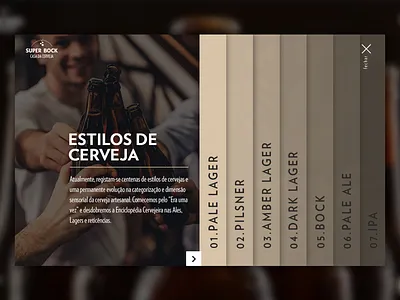 Super Bock — Casa da Cerveja | Brewing Website beer brewing brewing company brewing styles brewing types design interface layout portugal ui ui ux web webdesign website