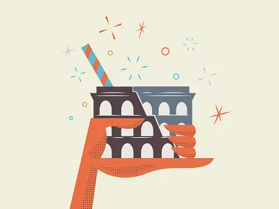 Fling Craft Cocktail :: Colosseum Cocktail blood orange cocktail colosseum fling hand italian italy orange soda straw vodka