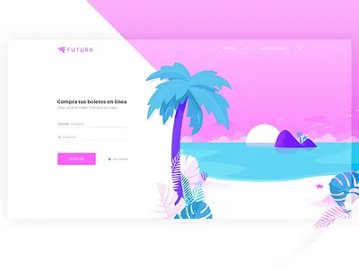Futura - Landing Page beach branding home identity design illustration landing landing page palm beach palm leaf palm tree vector web website