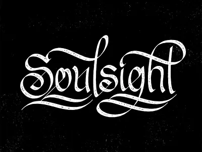 Soulsight Script black and white branding brandmark calligraphy grit gritty illustration logo script soulsight texture type typography vector