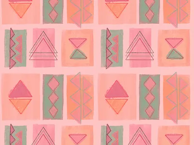 Try Some Angles geometric moroccan orange pattern pink seamless pattern teal