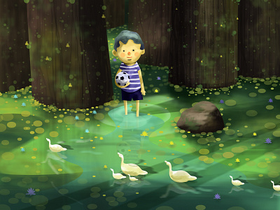 Childhood creative dreem green hiwow illustratio illustration instagram design lotus lotus flower love muhamed sajid nature vector