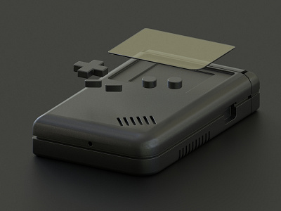 Blacked Out Game Boy! blender blender3d c4d cgi clean concept concept art cycles gameboy illustration lowpoly nintendo render