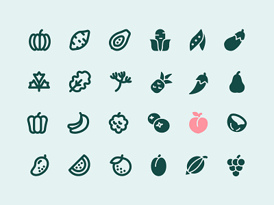 Planticons Icon Set cute plant design digital illustration filled icon fruits glyphicons glyphs line icon logo outline icon plants ui ux ux ui design vector vegetables veggies web