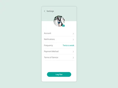 Daily UI Challenge #007 • Settings 007 account adobe adobe xd challenge daily daily 100 daily ui challenge dailyui design dog illustration mobile settings ui user user interface walk walking