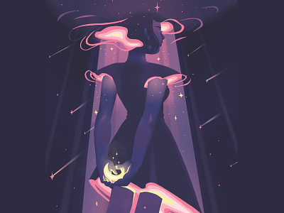 Spacey dreaming ethereal girl space stars