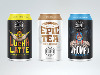 Swell Cold Brew And Tea coffee design illustration
