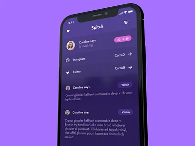 Spitch 3d app daily u ios iphone mobile phone phone app social social app social media social network ui ux ui ux design