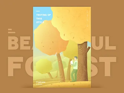 Forest Illustrator design forest illustrator nosie practice yellow