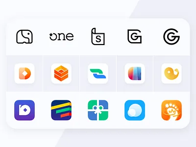 LOGOS 2017-2019 blue box cloud d elephant fish footprint g green link logo money news one orange red s star wallet white