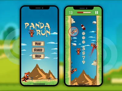 Panda Run - 2d Games Design clean illustration panda run 2d games design ui user experience designer user experience ux user interface design ux vector